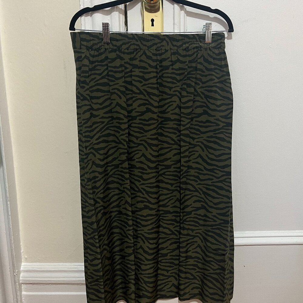 Amour Vert Silk Zebra Print Skirt